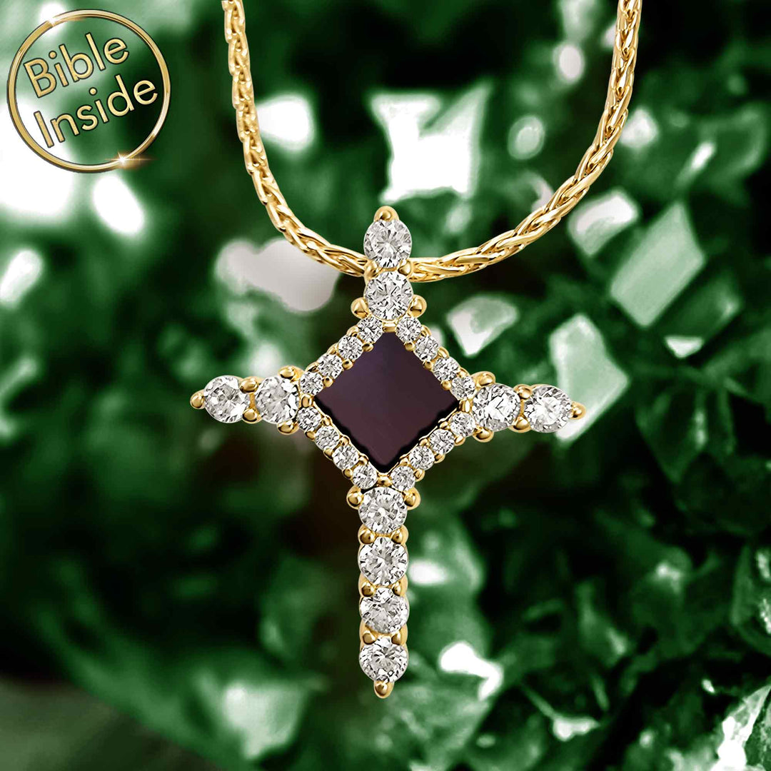 Elegant Christmas gift for wife featuring Biblical cross pendant
