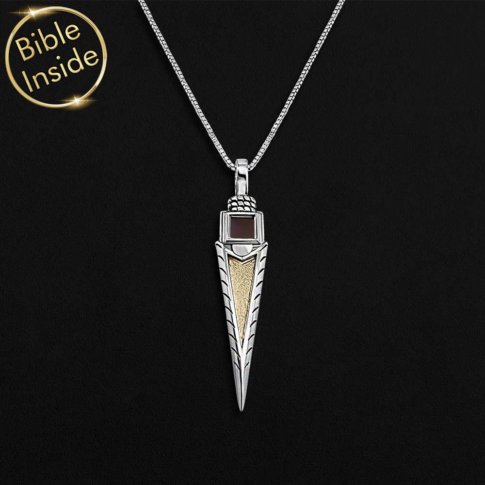 Sleek arrow necklace, best Christian Christmas gift with Bible verses