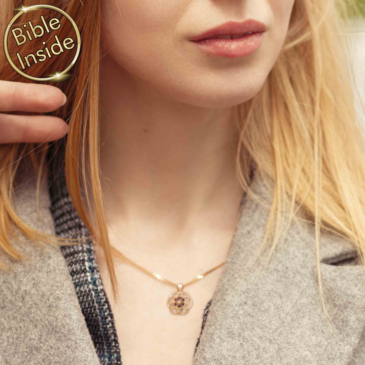 Christmas present harmony pendant with New Testament engraved inside