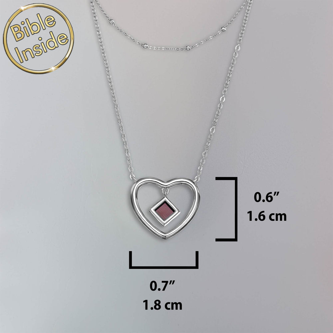 Christian heart necklace with scripture inside – Christmas gift ideas for wife