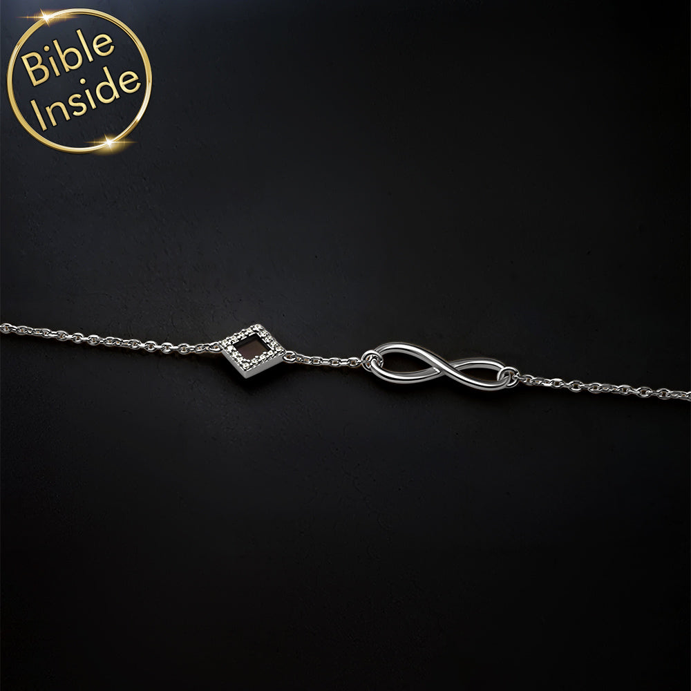 Gifts for wife Christmas infinity bracelet with scripture charm