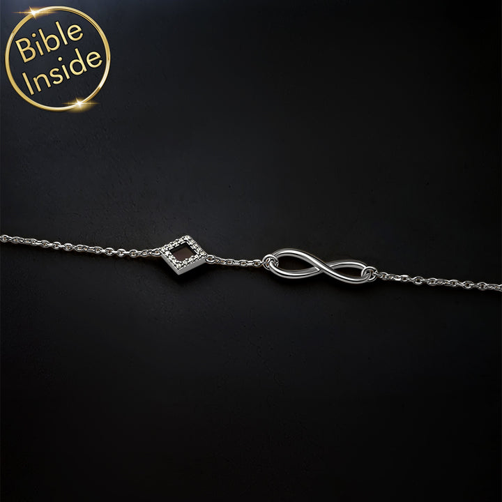 Gifts for wife Christmas infinity bracelet with scripture charm