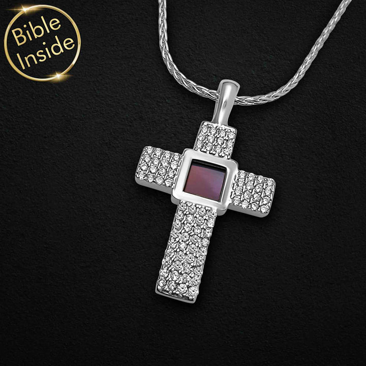 Sterling silver Christians gift necklace minimalist cross design
