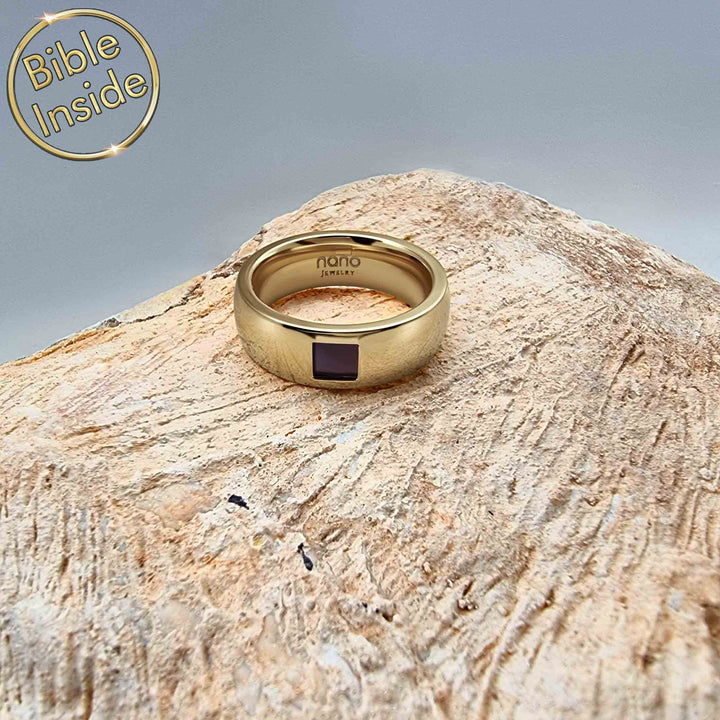 Rose gold America ring with New Testament chip - good gifts for wife