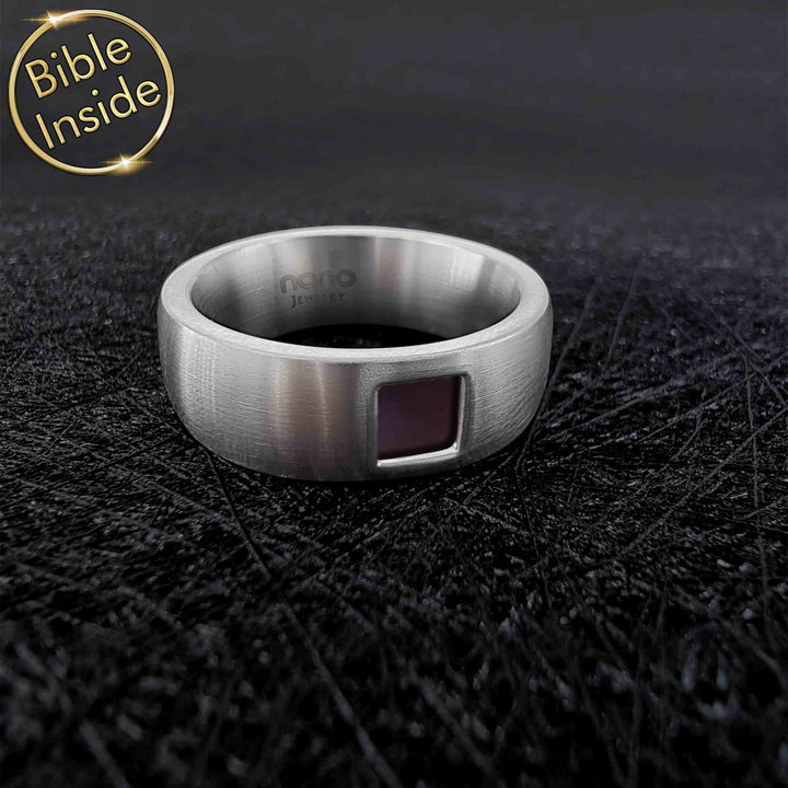 Sleek America ring with New Testament - contemporary gifts for wife