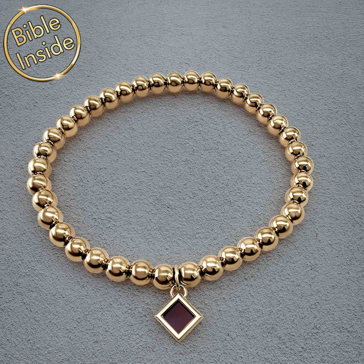 Stainless steel valentines gift bracelet featuring New Testament microchip