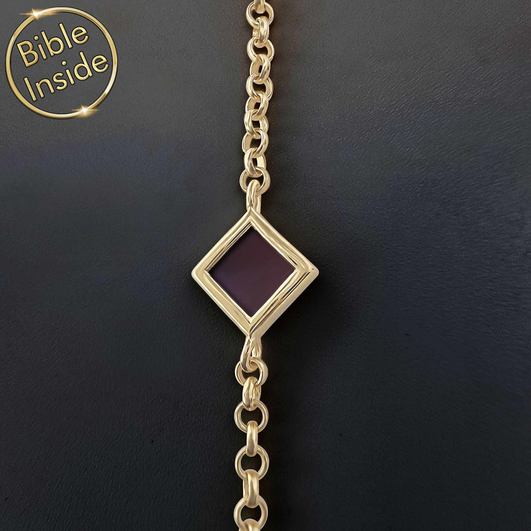 Gold women's jewelry Essence bracelet with micro Bible technology