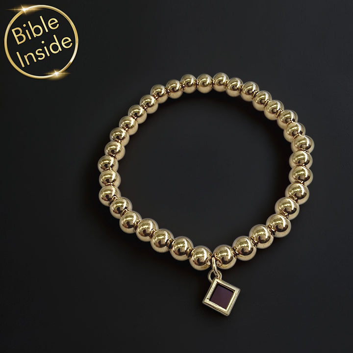 Women's gold jewelry bracelet with nano Bible – modern Christian accessory