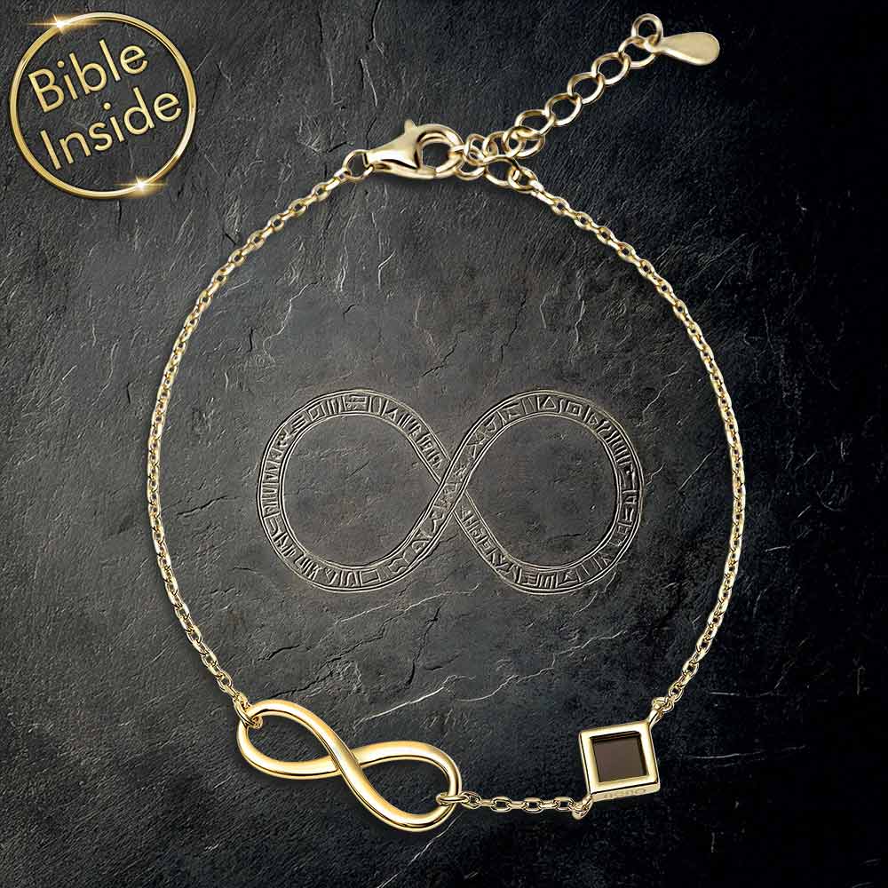 Women's gold jewelry Milano bracelet with micro Bible chip for daily wear