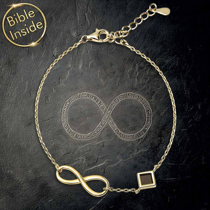 Women's gold jewelry Milano bracelet with micro Bible chip for daily wear