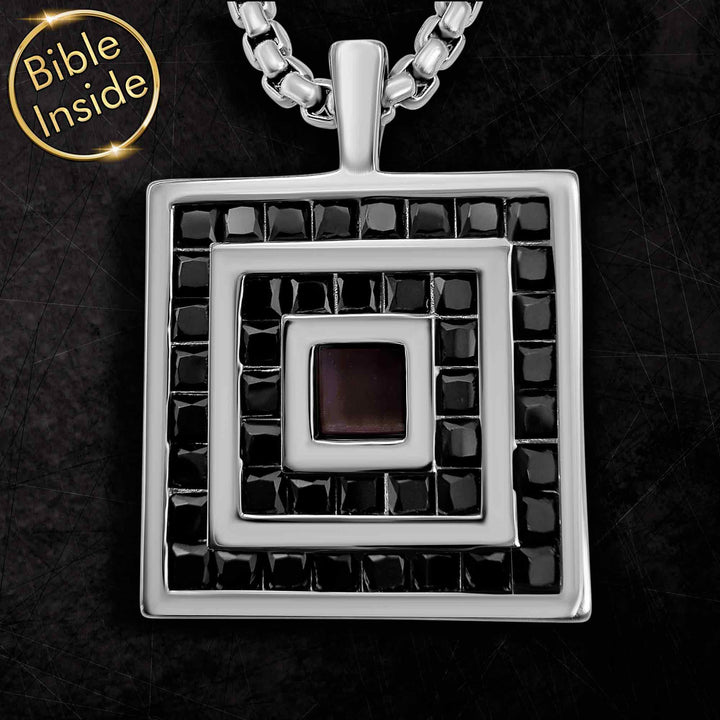 Bible gifts for her – polished rhombus necklace with scripture inside
