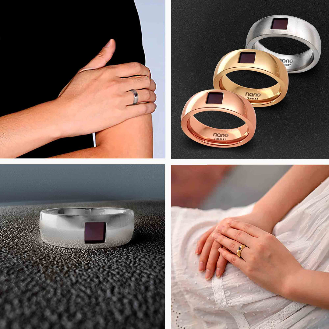 Good gifts for wife - America ring with nano Bible chip in stainless steel