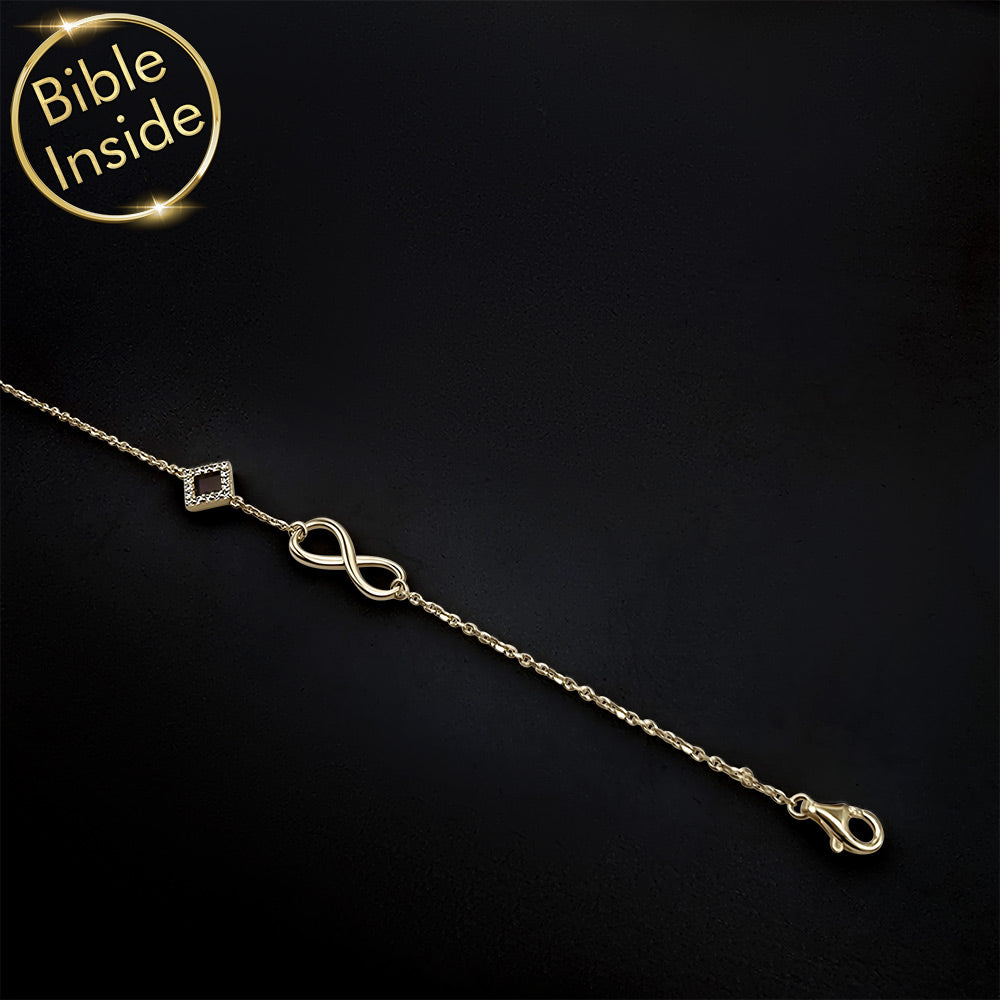 Valentine's day gifts Christian bracelet with infinity symbol and nano Bible