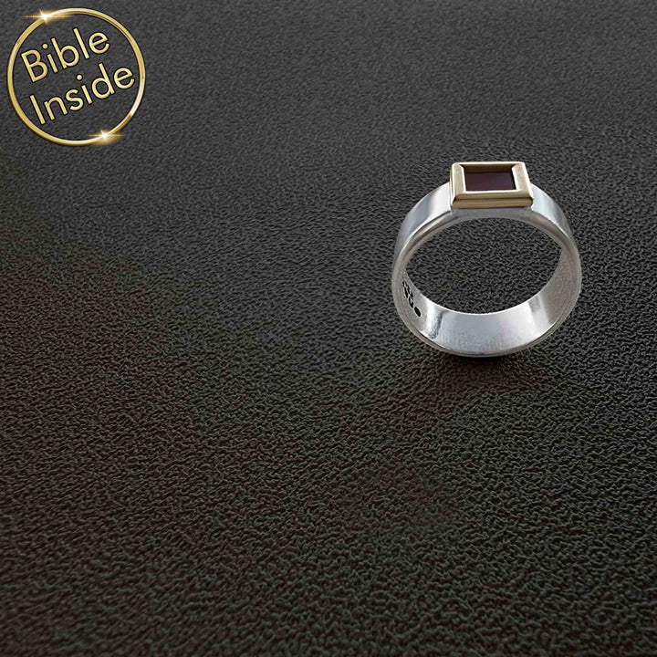 Positive Christian jewelry with elegant design – ring containing New Testament