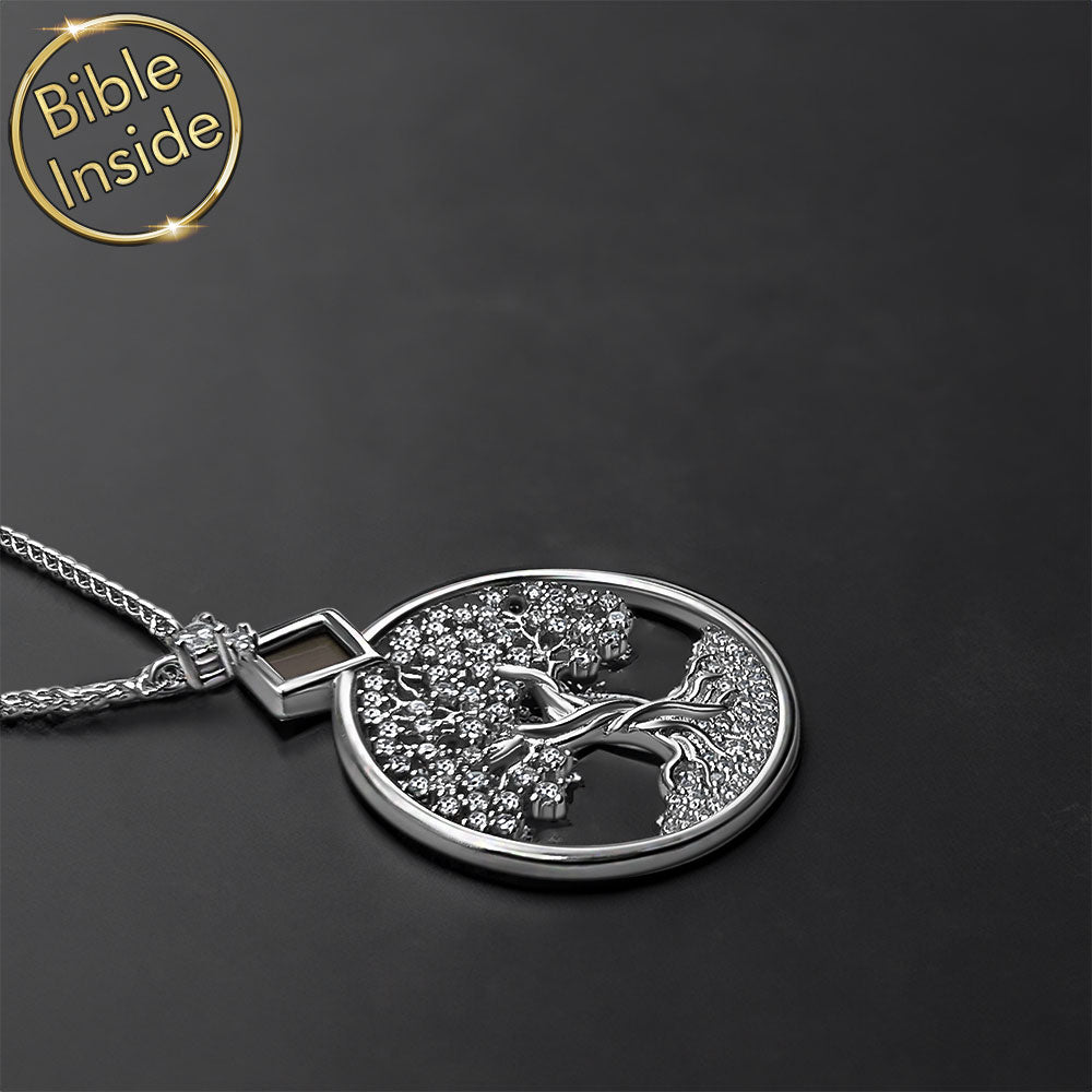 Bible jewelry for Christians - Tree of Life pendant silver