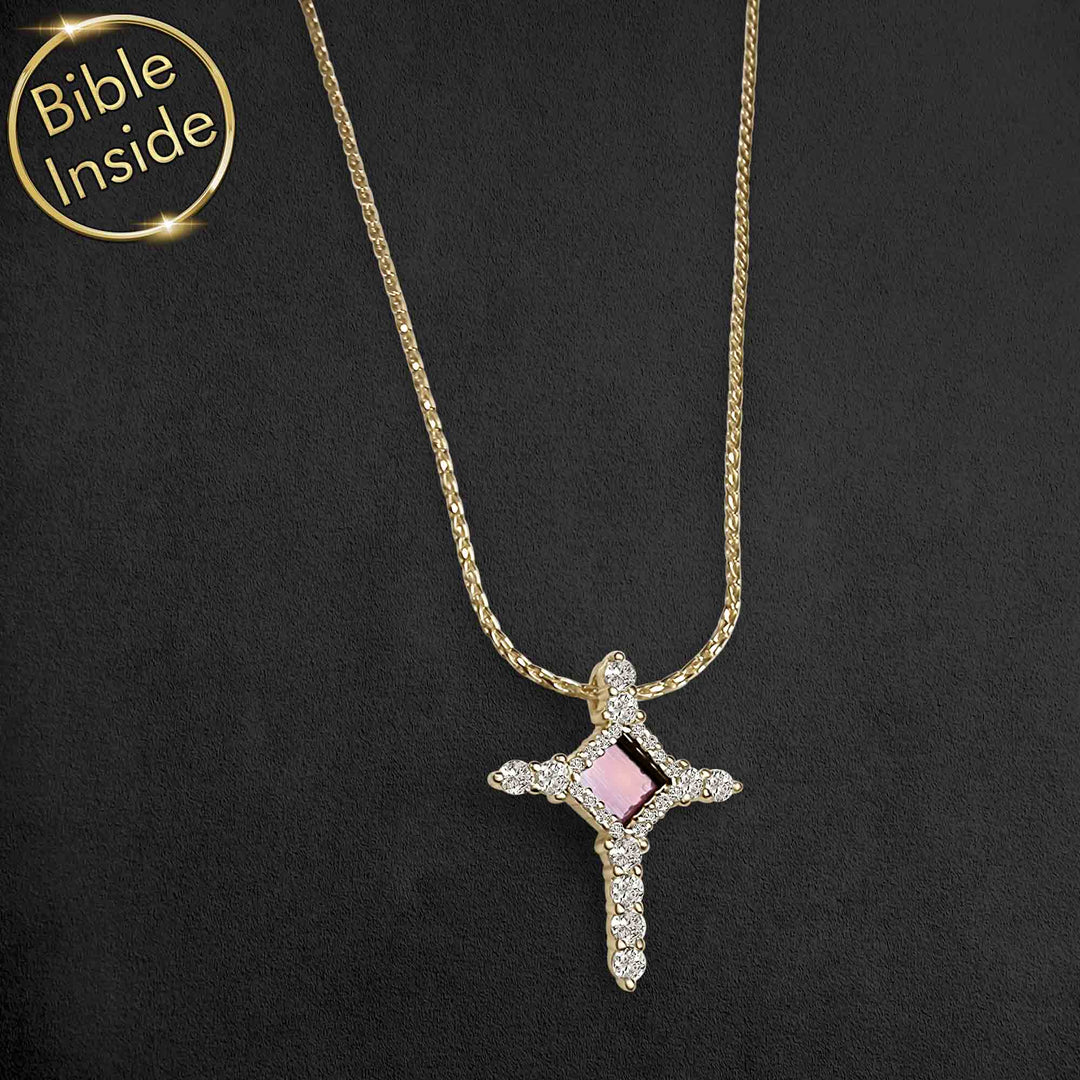Unique Christian jewelry with micro Bible technology and CZ stones

