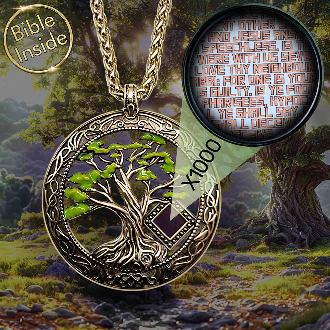Gold plated jewelry for women featuring Tree of Life pendant and Christian symbolism