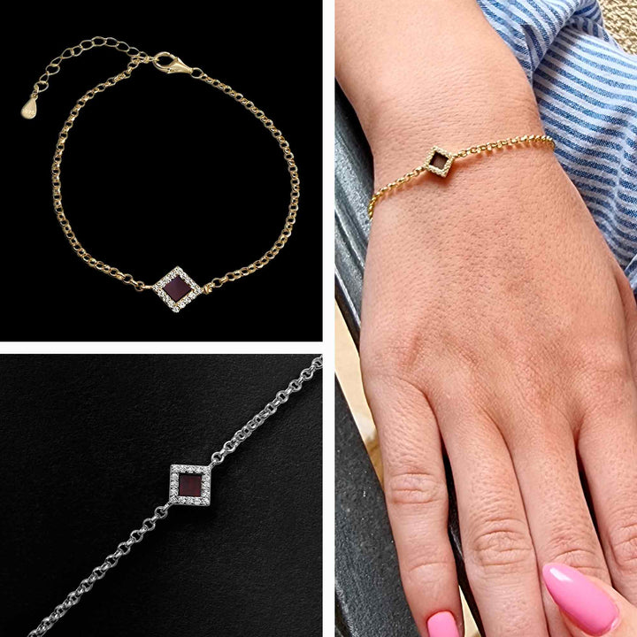 Jewelry for her rhombus bracelet in silver with nano Bible – elegant Christian accessory
