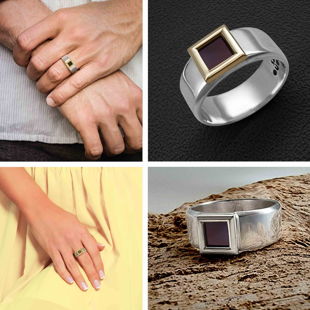 Jewelry gifts for him - Hercules ring with New Testament nano chip by My Nano Jewelry
