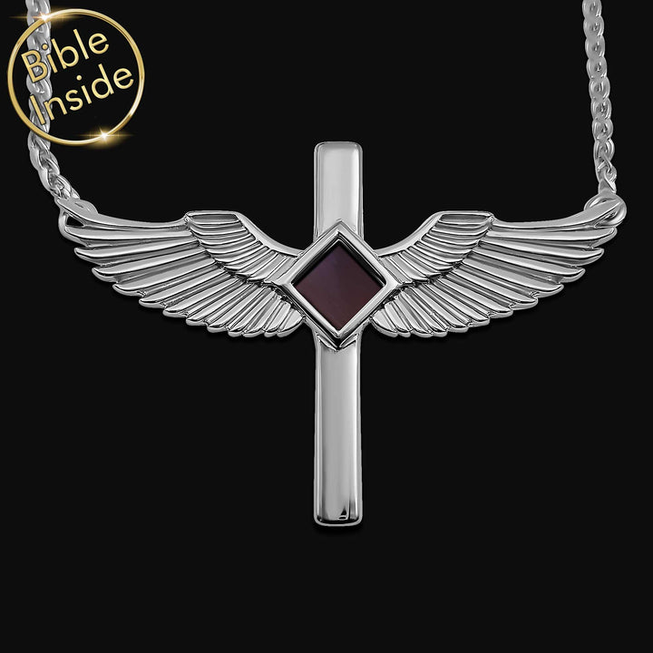 Winged cross Bible jewelry in sterling silver – everyday faith accessory