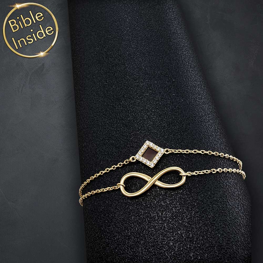 Biblical jewelry with silver infinity charm, everyday faith-inspired design
