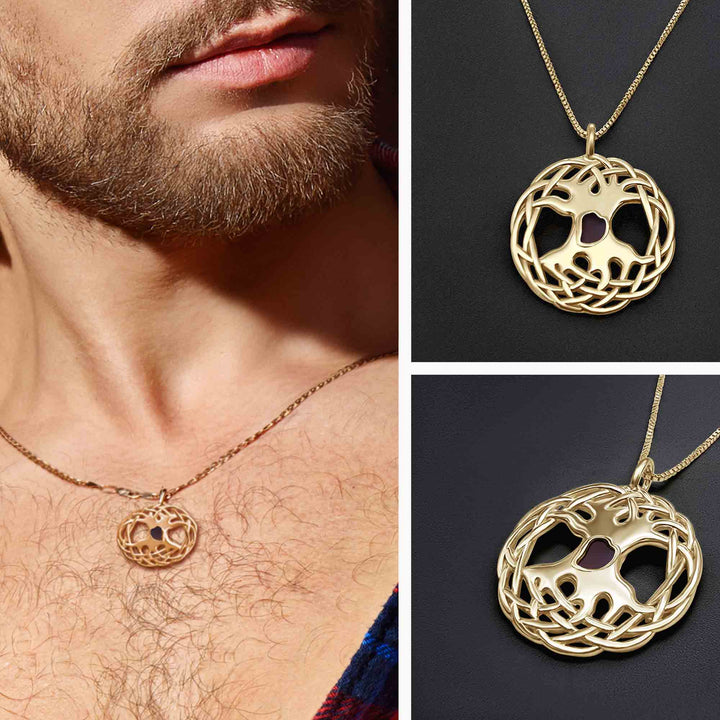 14 Karat Gold Tree Of Life Pendant With Nano Bible - My Nano Jewelry