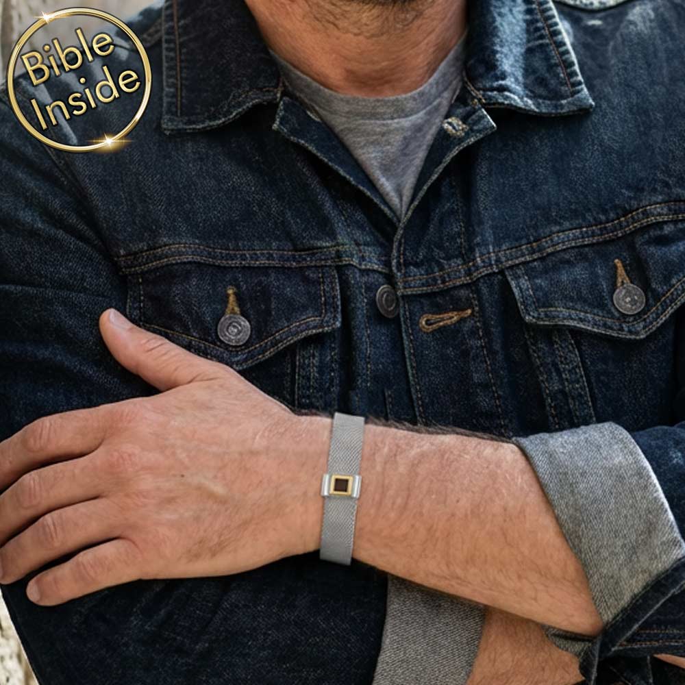 Christian jewellery for guys - Knox bracelet with nano Bible technology