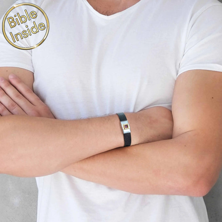 Men's Christian bracelet with New Testament scriptures - perfect faith gift