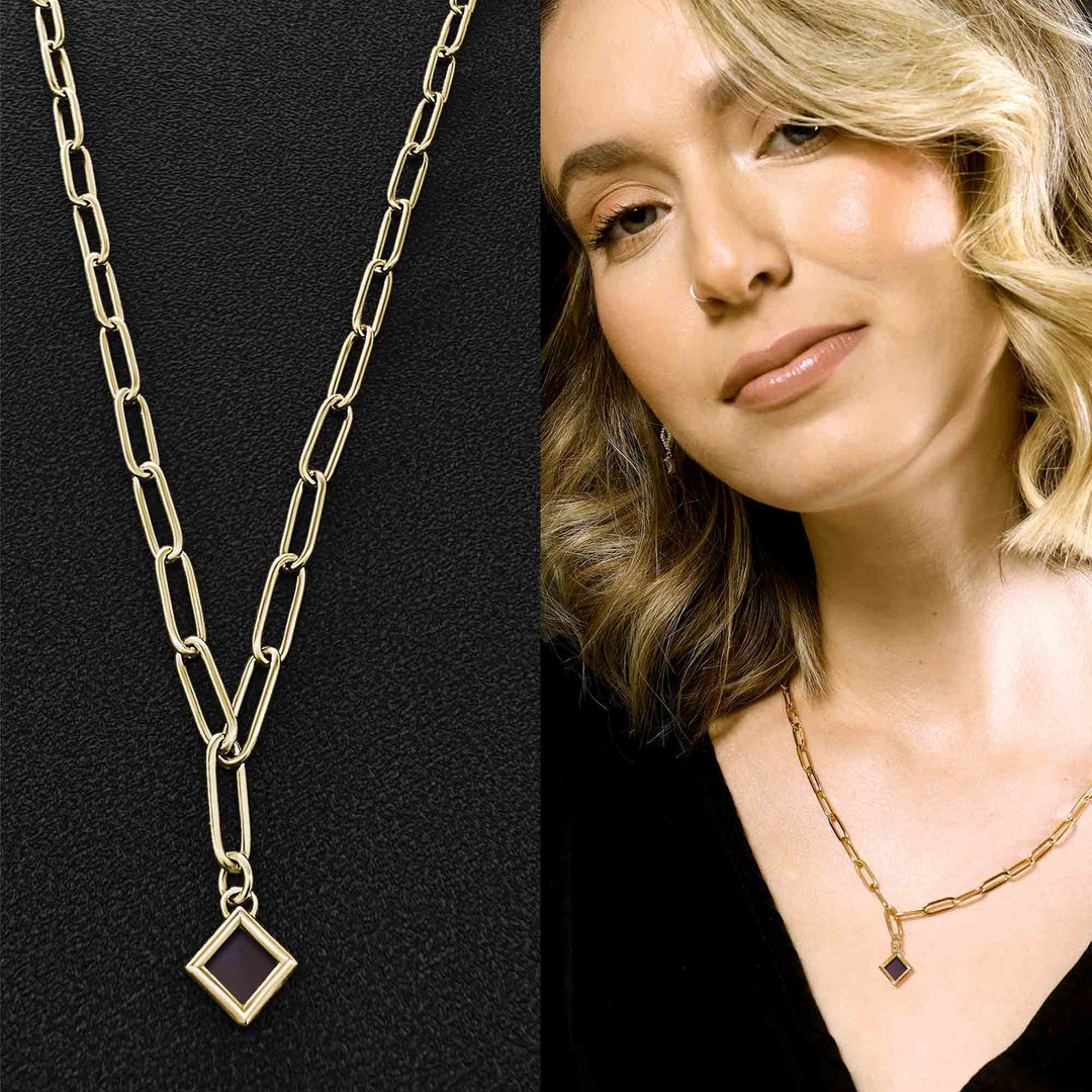 Micro Bible necklace with elegant pendant in polished stainless steel
