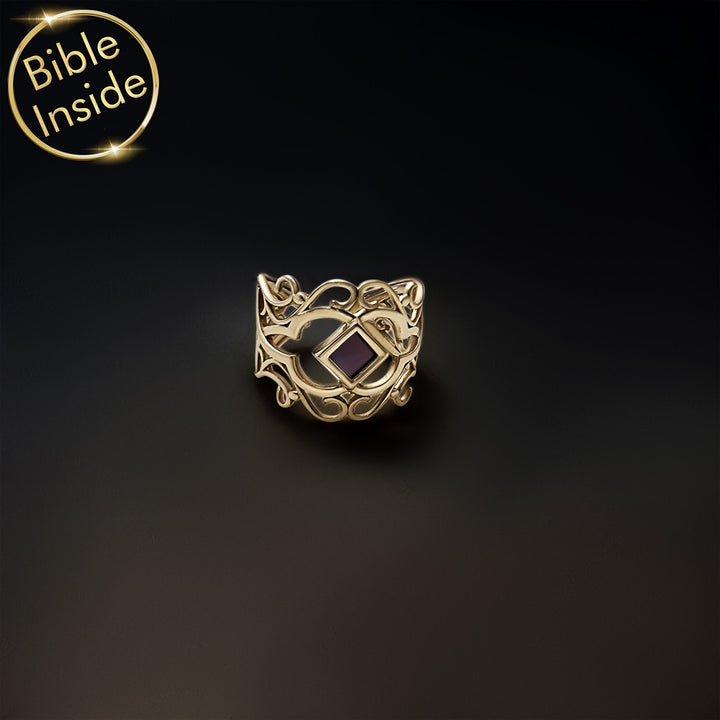 Nano Bible jewelry ring featuring complete New Testament scripture