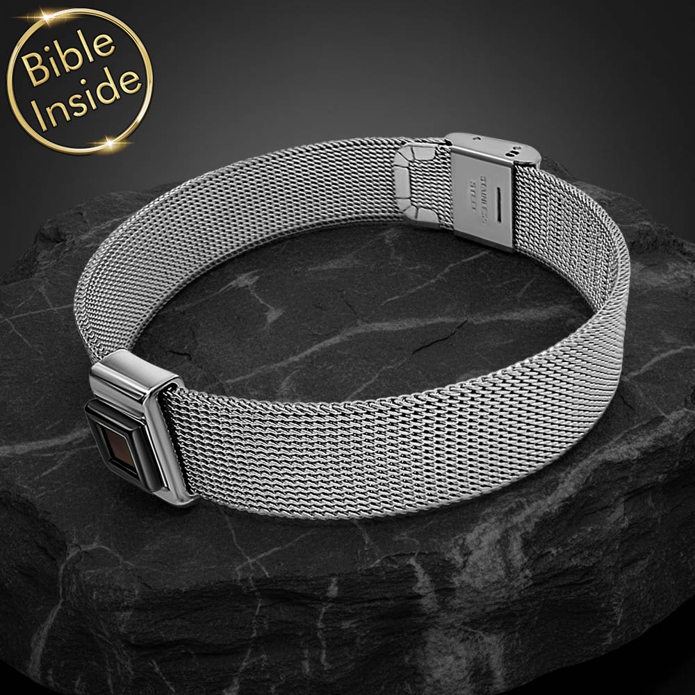 Tiny Bible bracelet featuring complete scripture in micro chip design