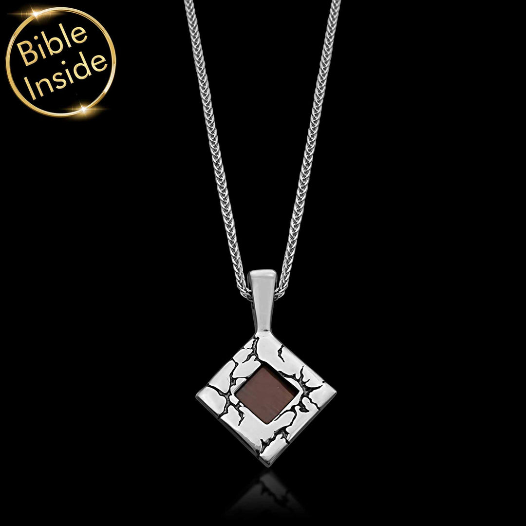 Smallest Bible pendant with lightning rhombus design - My Nano Jewelry