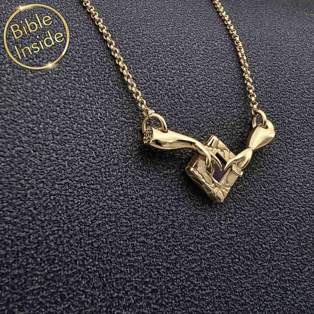 Bible necklace for Christians – Genesis pendant with nano Testament