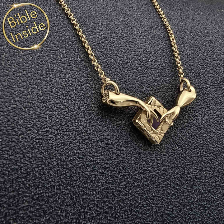 Bible necklace for Christians – Genesis pendant with nano Testament
