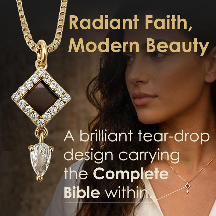 Rhombus pendant valentine necklace for women, unique Christian gift