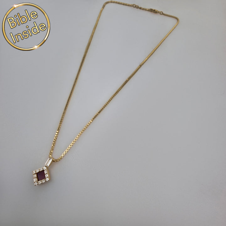 Gold valentine necklaces featuring princess rhombus and New Testament – My Nano Jewelry