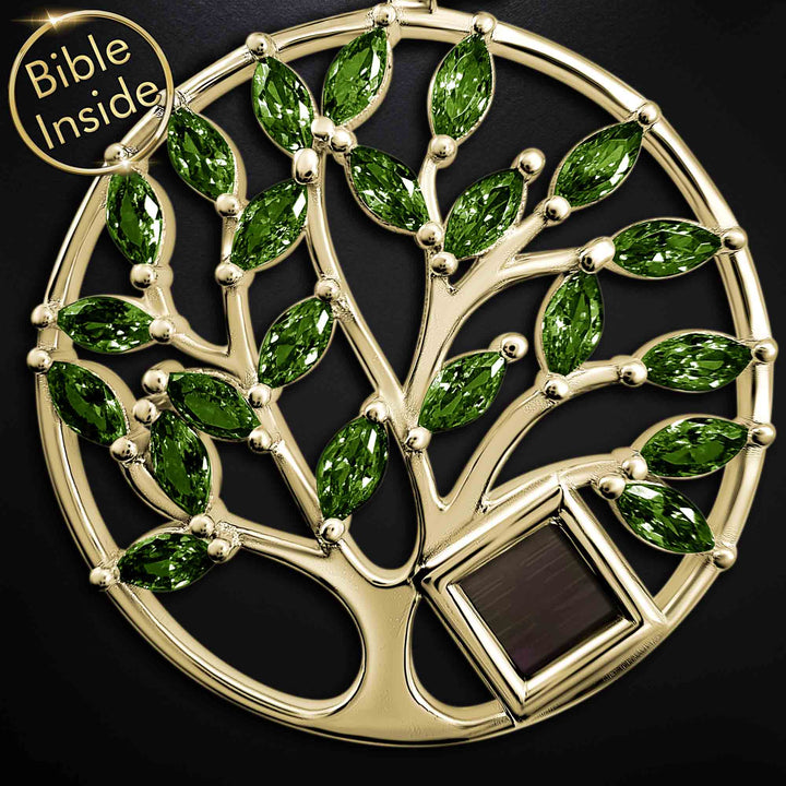 Tree of life symbol necklace with nano Bible technology – Christian jewelry