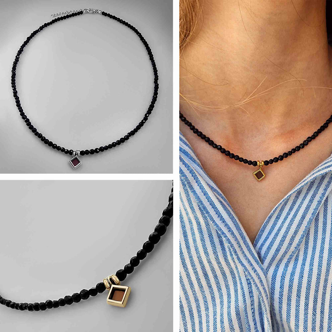 Necklace with Bible verses rhombus pendant – minimalist Christian jewelry