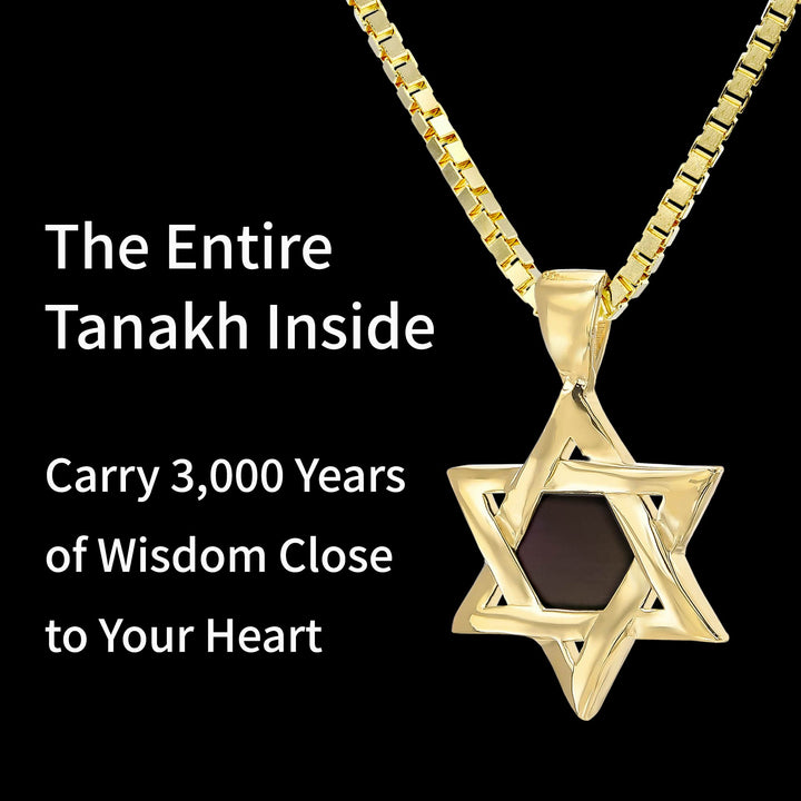 Gold star of david necklace with New Testament inside – meaningful faith jewelry