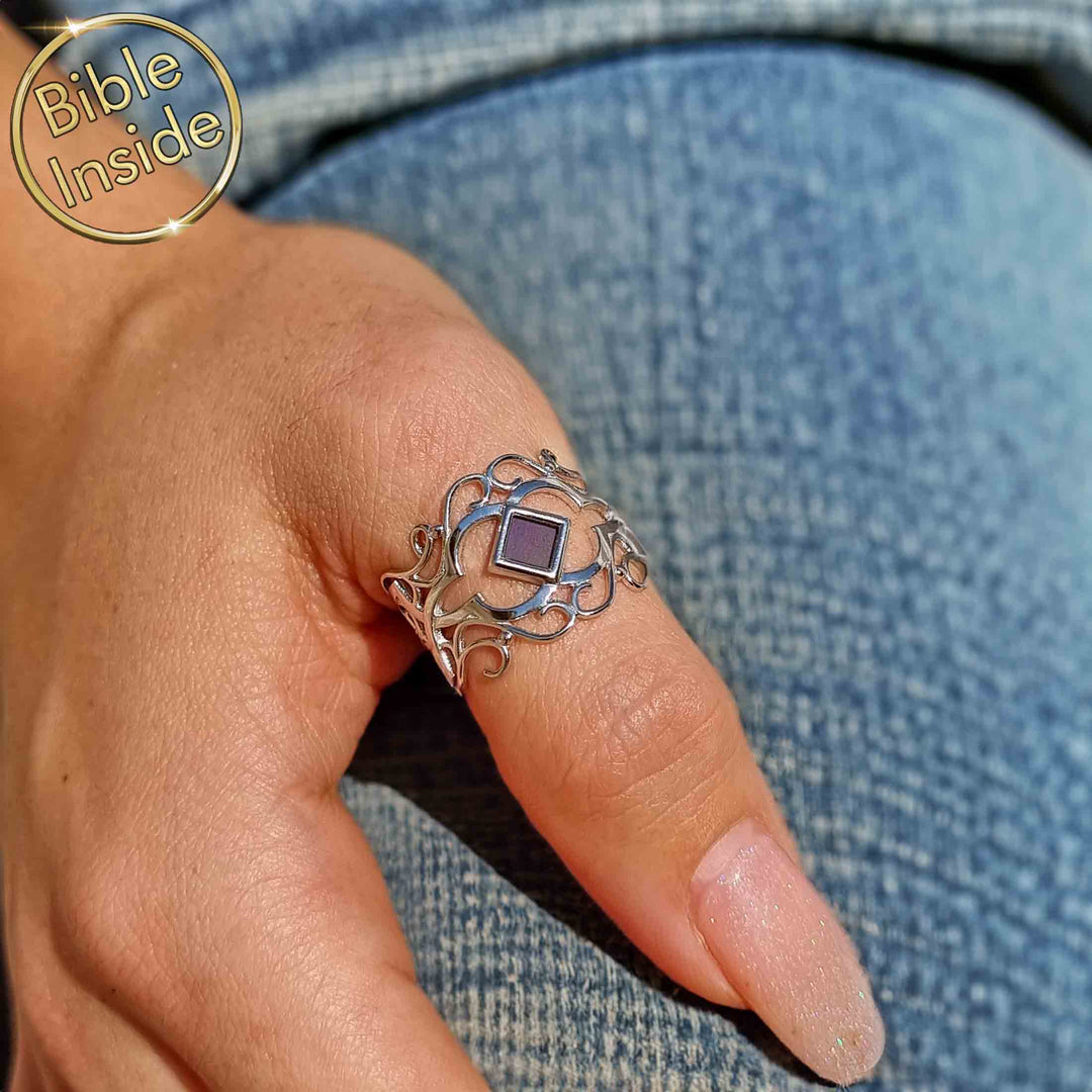 Lili Ring with Bible microchip - special Christmas gift for wife
