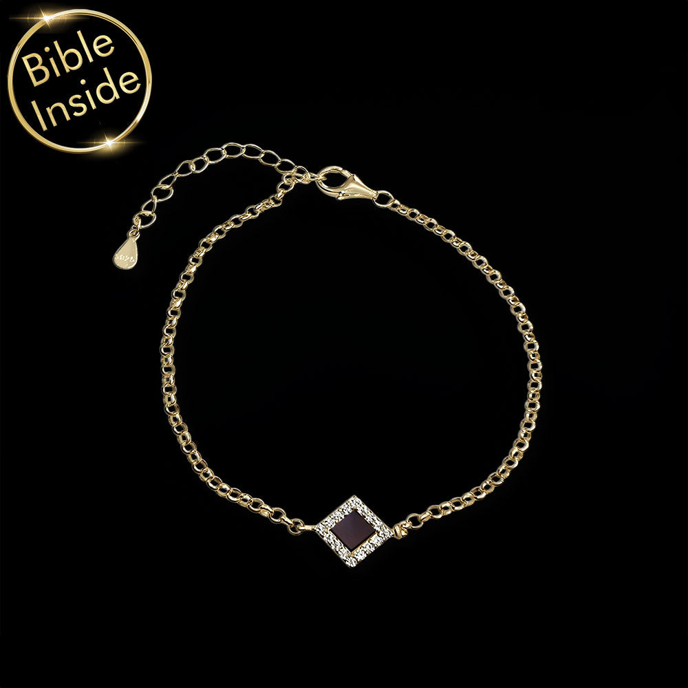 Tiny holy Bible bracelet with sophisticated rhombus design