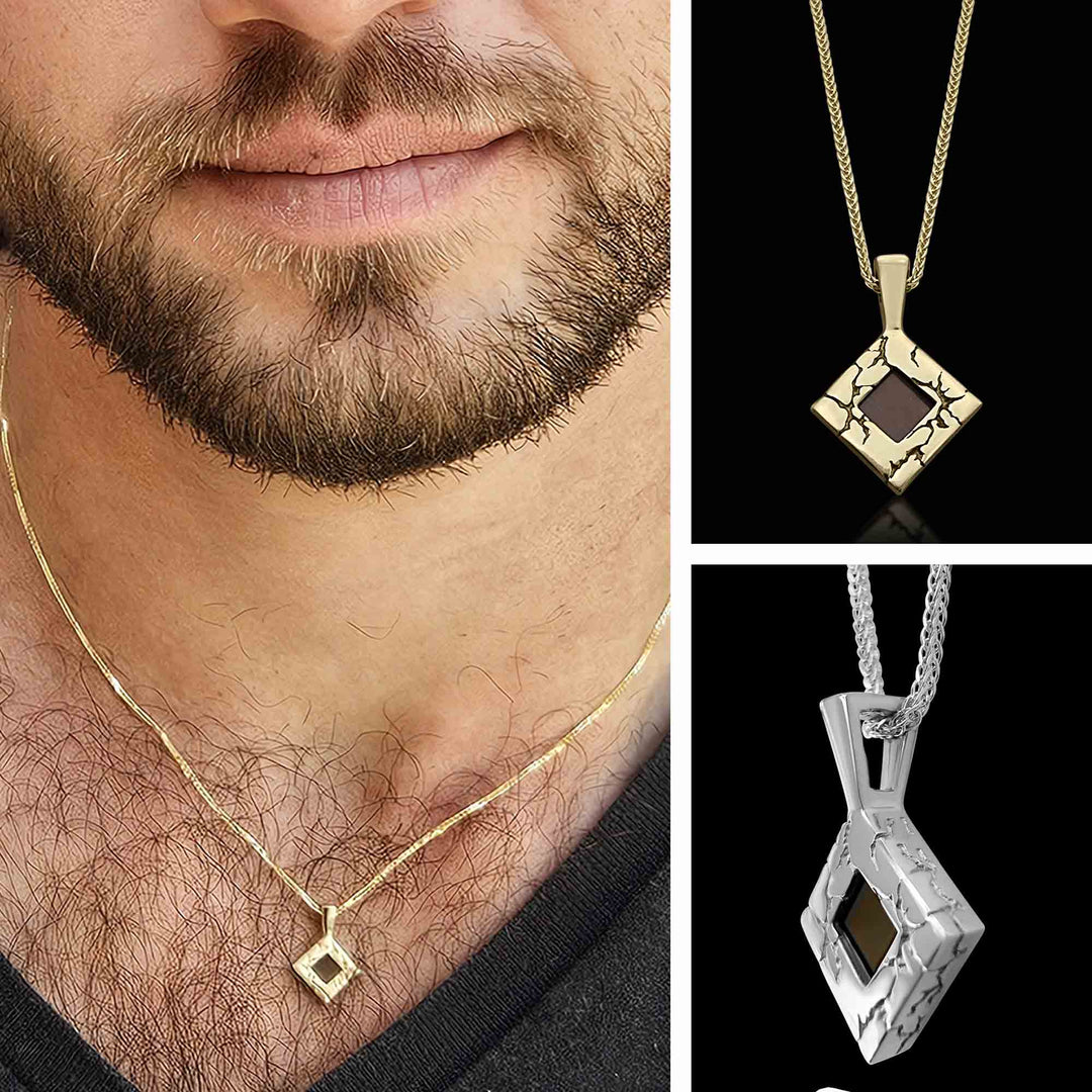 Smallest Bible lightning pendant for men - rhombus Christian jewelry