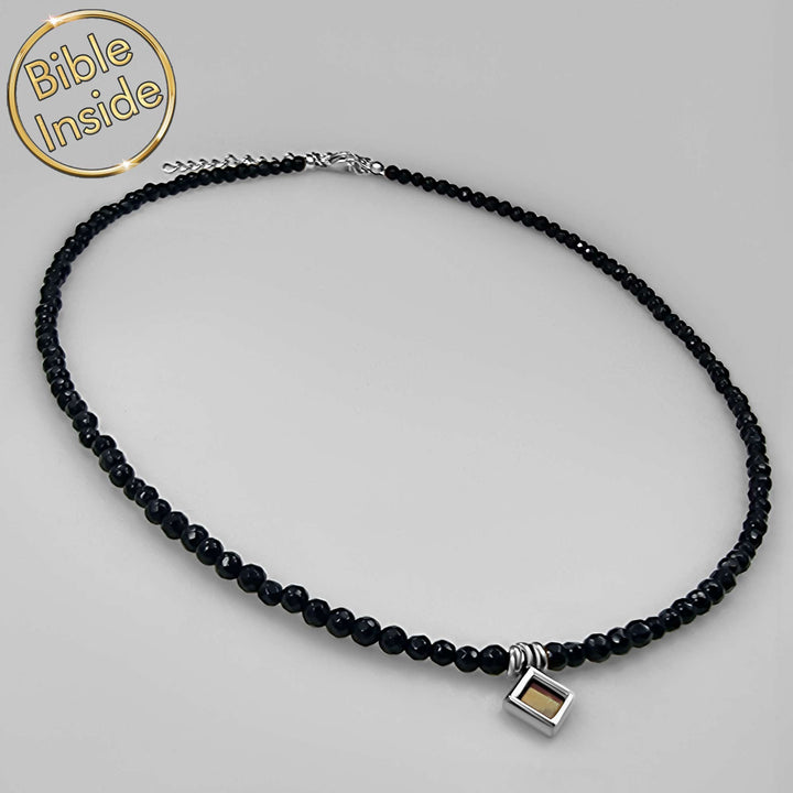 Women's Christian jewelry – Terra Onyx rhombus necklace by My Nano Jewelry