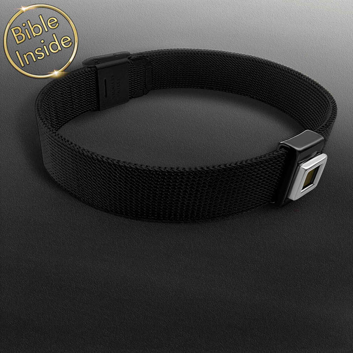 Modern Christian jewelry for men – Knox bracelet with microscopic Bible text