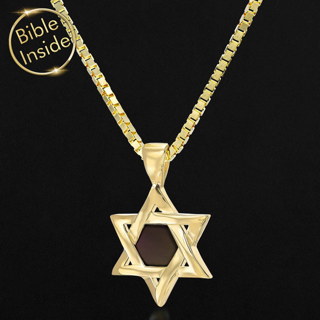 Star of david pendant with microchip Bible – timeless religious jewelry