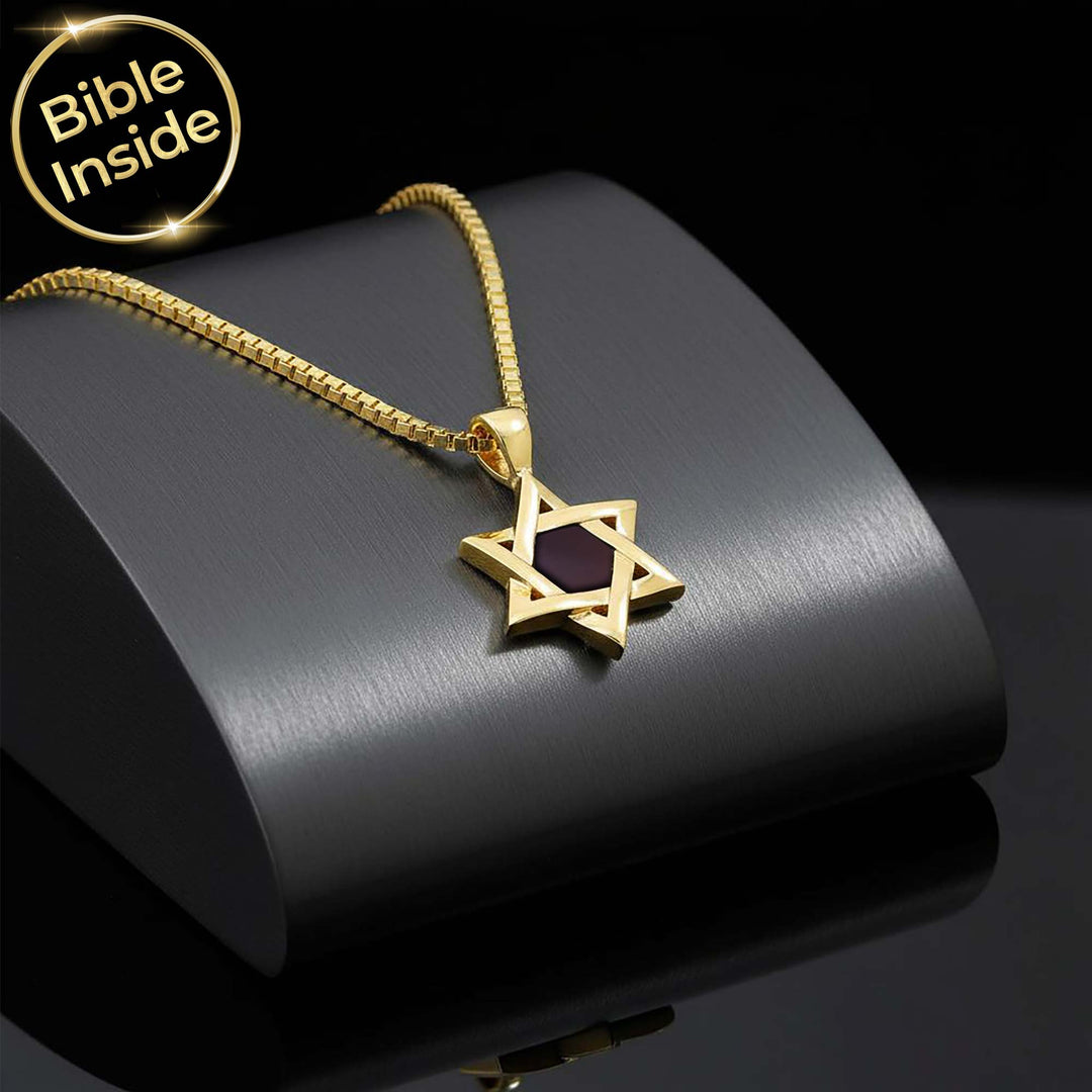 Minimalist star of david necklace with hidden scripture – My Nano Jewelry