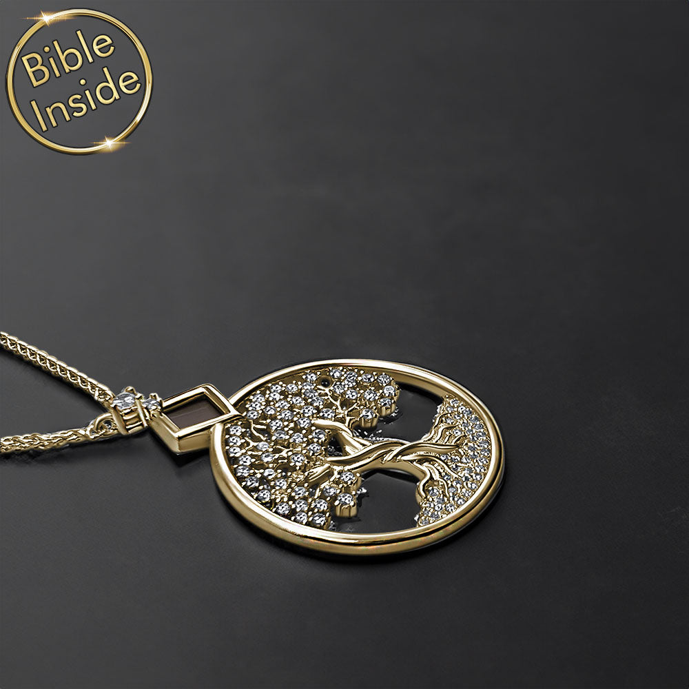 Gold tree of life pendant necklace for Christian women - meaningful gift