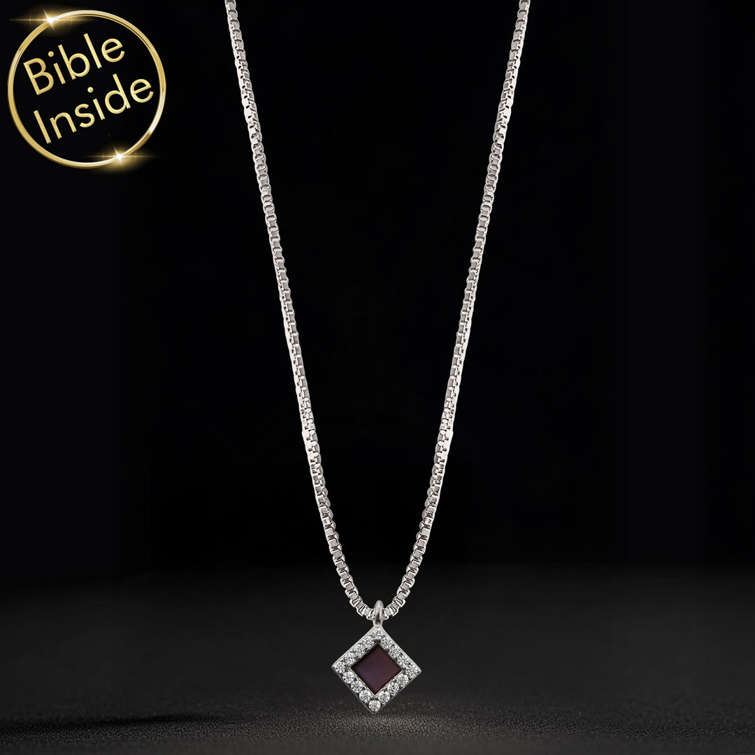 Christian jewelry with rhombus design and nano Bible technology elegant meaningful gift - My Nano Jewelry brand collection store online