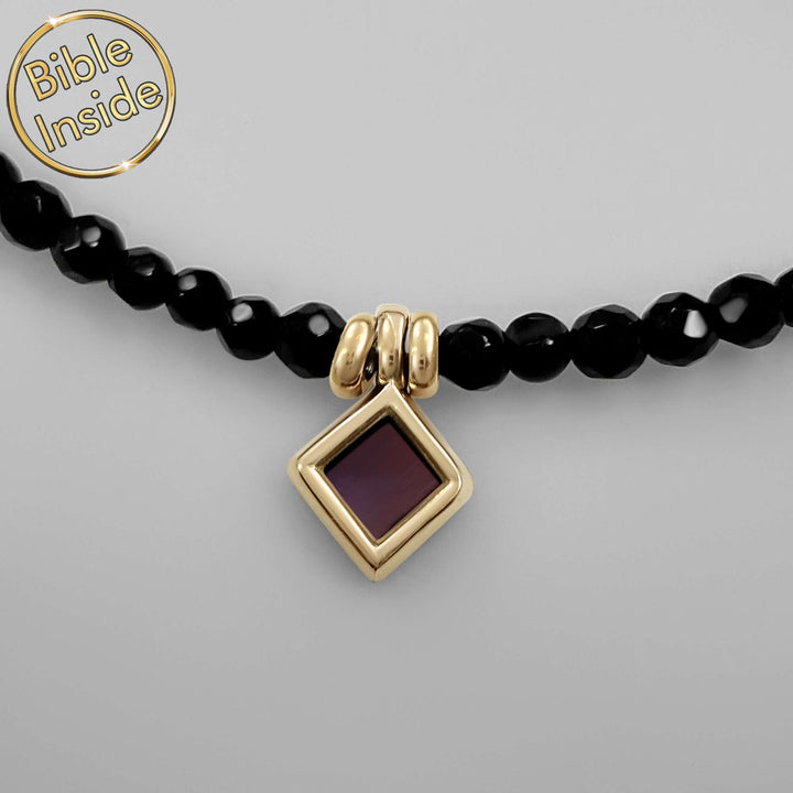 Christian gift for women – Terra Onyx rhombus with nano Bible