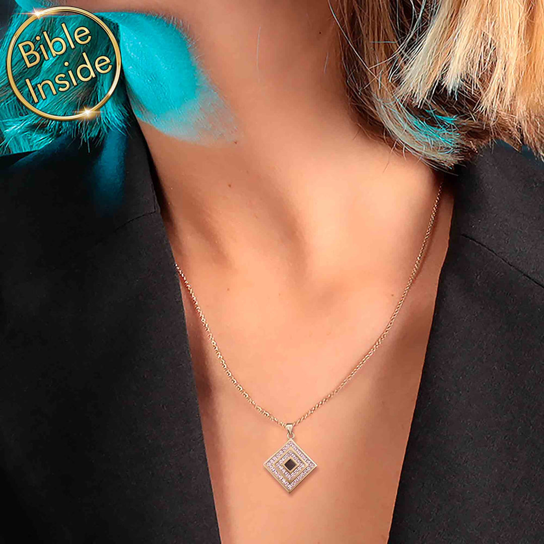 Christmas gift ideas for wife – elegant rhombus with CZ stones